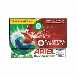 قرص ماشین لباسشویی آریل پادز Oxi 10 عددی | لکهبر قوی و خوشبوکننده لباس
